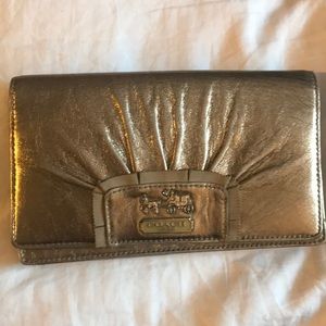 Gold shiny Coach wallet